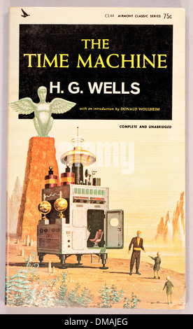 Old Book The Time Machine H G Wells Illustration Historical Archival Document Stock Photo