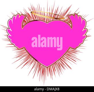 Heart with wings - valentine template. EPS 8 Stock Vector