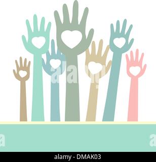 Loving hands with copy space. EPS 8 Stock Vector