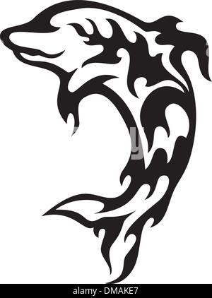 Dolphin tribal Stock Vector