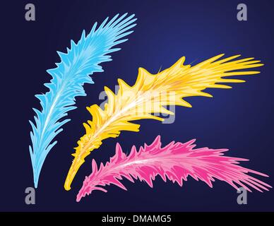 Abstract feather set Stock Vector