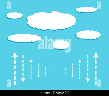 Cloud with data signals in form of arrows Stock Vector