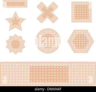 set of plasters isolated on white Stock Vector