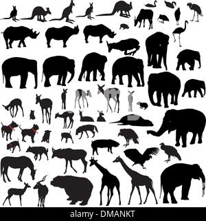 Animal vector silhouettes Stock Vector