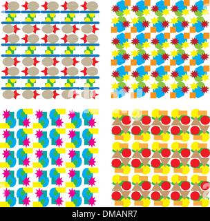 set of seamless floral background pattern. Vector Stock Vector