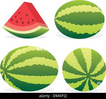 Watermelon slice isolated on white. Vector illustration of a watermelon ...