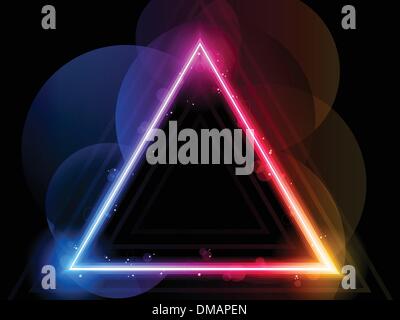 Rainbow Triangle Border with Sparkles and Swirls Stock Vector