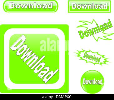 Set of different download buttons, vector eps10 illustration Stock ...