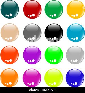 Empty Colored web button collection Stock Vector
