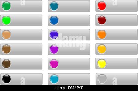 Empty Colored web button collection Stock Vector
