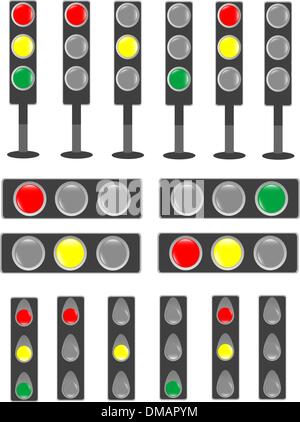 Traffic light & status bar semaphore. vector Stock Vector