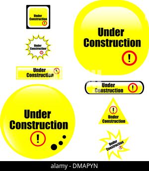 button under construction website icon Stock Vector