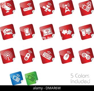 Wireless & Communications // Stickers Series Stock Vector