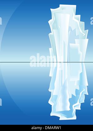 Iceberg with Reflection - Vector Illustration Stock Vector Image & Art ...