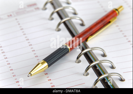 time planner with pen Stock Photo