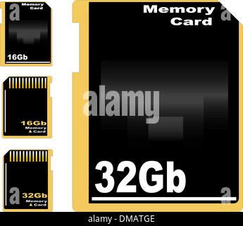Front and back sides of digital card adapter Stock Vector