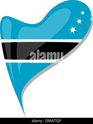 botswana in heart. Icon of botswana national flag. vector Stock Vector