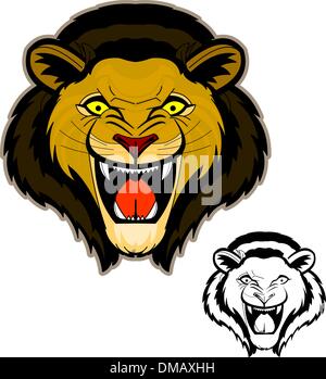 Roaring Lion Head Mascot Stock Vector