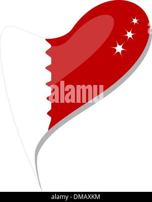 bahrain flag button heart shape. vector Stock Vector