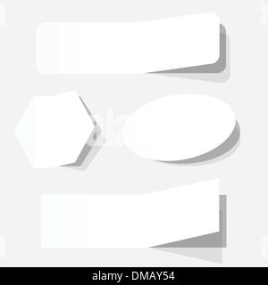 Blank White advertising coupons set. vector Stock Vector
