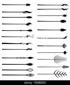 23 modern floral brushes and strokes Stock Vector