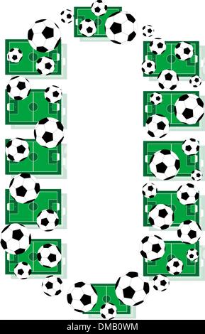 Number 0 Zero from balls and soccer fields Stock Vector