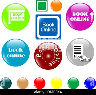 button book online colored icon Stock Vector