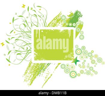 Floral design element with blank placard and modern theme Stock Vector