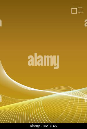 Slick modern background illustration with logo in golden colors Stock Vector