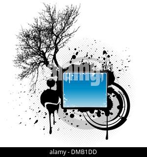 Grunde tree splatter design element Stock Vector