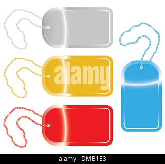 Dog tags in four colors Stock Vector