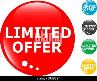 limited offers glass button icon Stock Vector