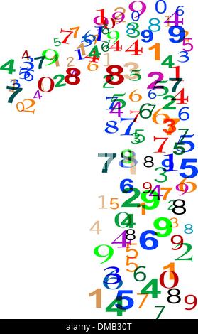 Number one made from colorful numbers Stock Vector
