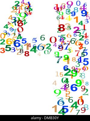 Number 4 Four made from colorful numbers Stock Vector
