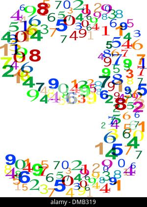 Number Nine 9 isolated over white background Stock Vector