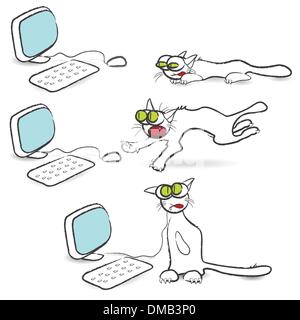 cat and mouse Stock Vector