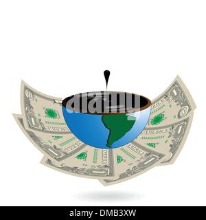 globe oil and dollars Stock Vector