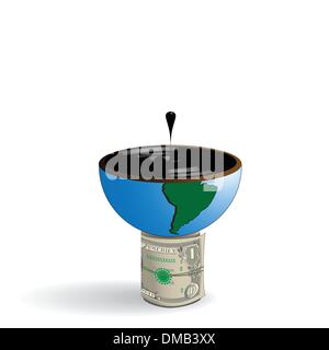 globe oil and dollars Stock Vector