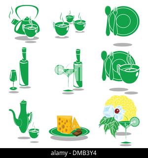 green dishes Stock Vector