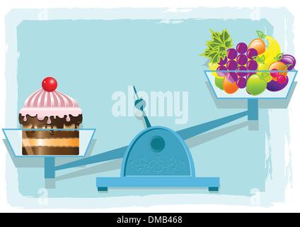 Fruits And Cake Stock Vector