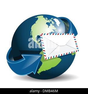 globe and envelope Stock Vector