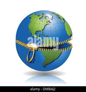 globe on lock Stock Vector