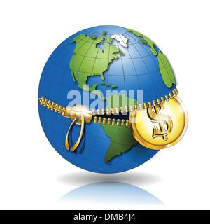 globe with dollar Stock Vector