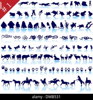 set of animal silhouettes Stock Vector