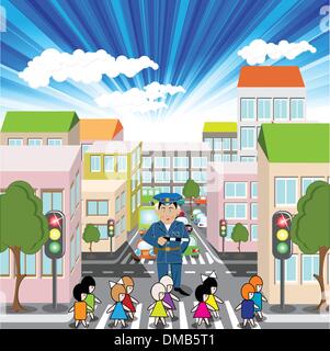 pedestrian crossing Stock Vector