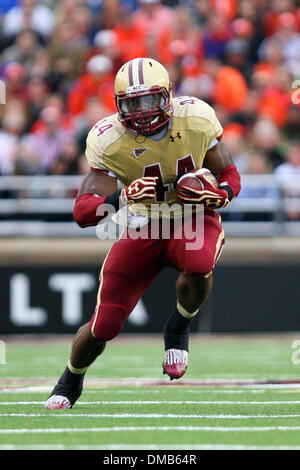 Chestnut Hill, Massachusetts, USA. 29th Sep, 2012. December 12, 2013; FILE PHOTO - Boston College Eagles running back Andre Williams (44) has been named the winner of the 2013 Doak Walker Award. The award is given to college football's leading rusher. PICTURED - September 29, 2012 - Chestnut Hill, Massachusetts, United States - Boston College Eagles running back Andre Williams (44) in action during the NCAA football game between Boston College and Clemson at Alumni Stadium. Clemson defeated Boston College 45-31. Anthony Nesmith/CSM/Alamy Live News Stock Photo