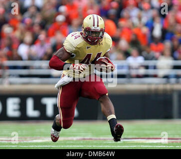 Chestnut Hill, Massachusetts, USA. 30th Sep, 2012. December 12, 2013; FILE PHOTO - Boston College Eagles running back Andre Williams (44) has been named the winner of the 2013 Doak Walker Award. The award is given to college football's leading rusher.PICTURED - September 29, 2012 - Chestnut Hill, Massachusetts, United States - Boston College Eagles running back Andre Williams (44) in action during the NCAA football game between Boston College and Clemson at Alumni Stadium. Clemson defeated Boston College 45-31. Anthony Nesmith/CSM. © csm/Alamy Live News Stock Photo