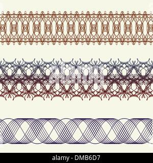 set of borders seamless elements for certificates, awards Stock Vector