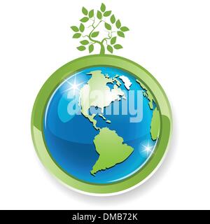 tree on globe Stock Vector