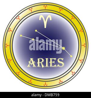 Aries zodiac sign, constellation in the night sky, card for stories ...
